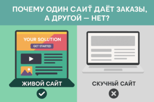 Почему один сайт даёт заказы, а другой — нет: визуальное сравнение эффективного лендинга и слабого сайта