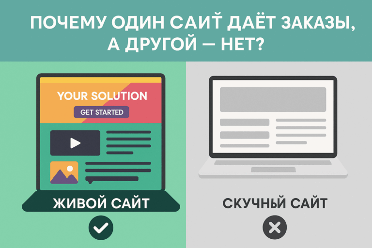 Почему один сайт даёт заказы, а другой — нет: визуальное сравнение эффективного лендинга и слабого сайта