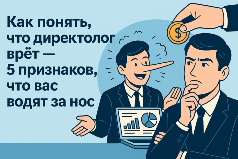Иллюстрация к статье «Как понять, что директолог врёт — 5 признаков, что вас водят за нос»